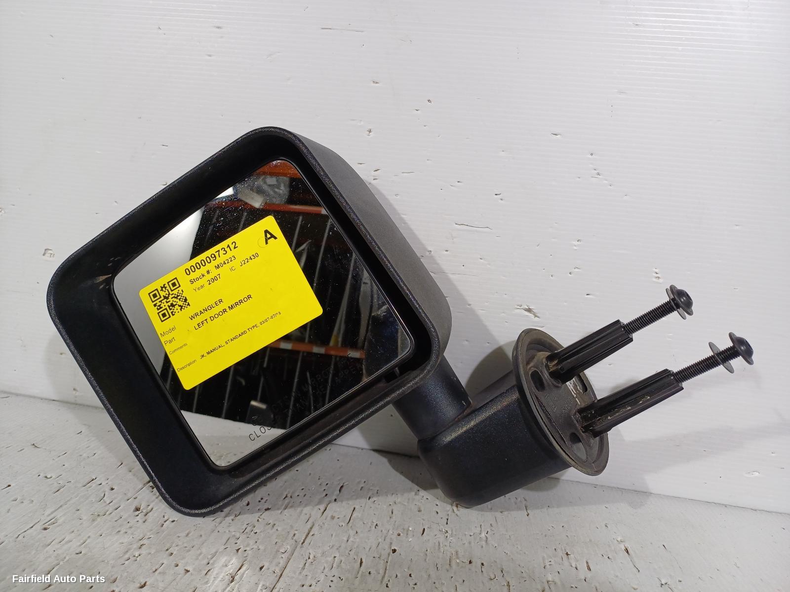2007-2018 Jeep Wrangler Left Door Mirror