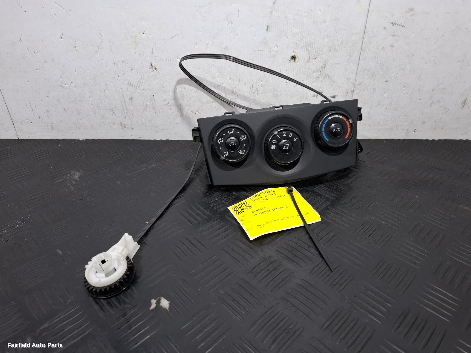 2007-2013 Toyota Corolla Heater Ac Controls