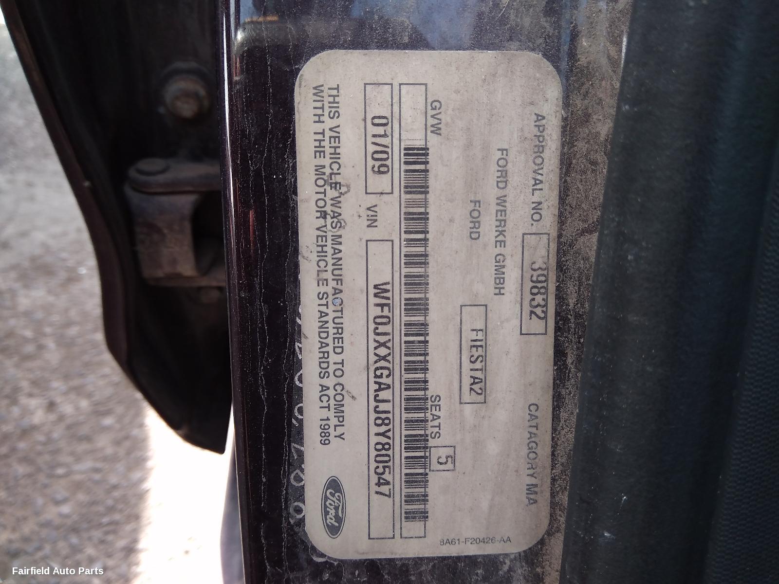 2008-2012 Ford Fiesta Bootlid Tailgate