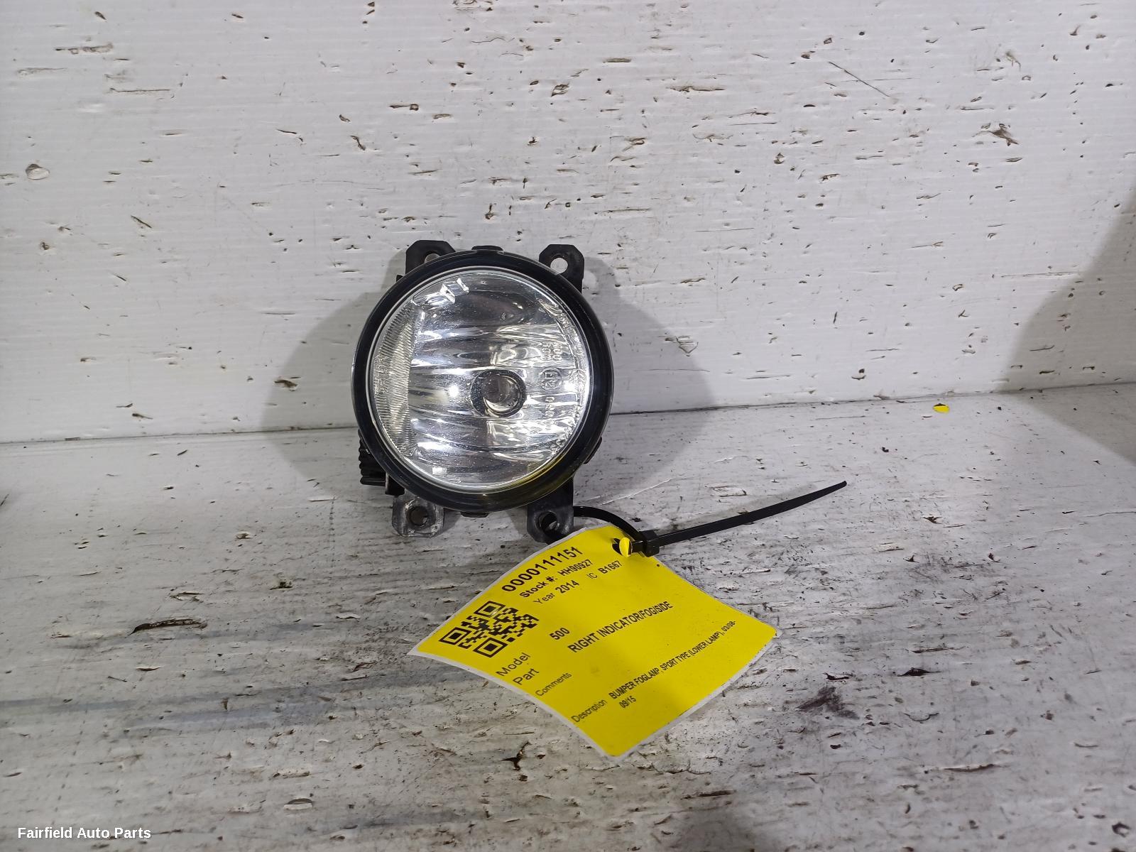 2008-2015 Fiat 500 Right Indicator Fog Side