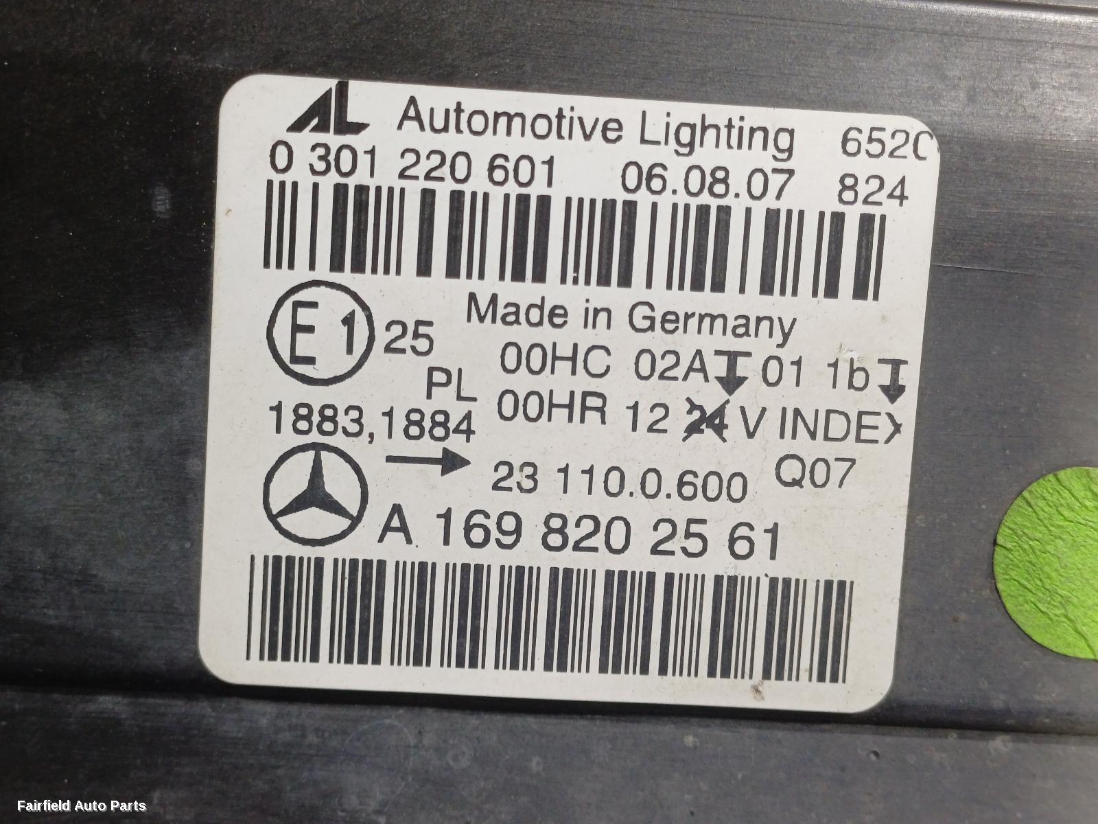 2007 Mercedes B Class Left Headlamp