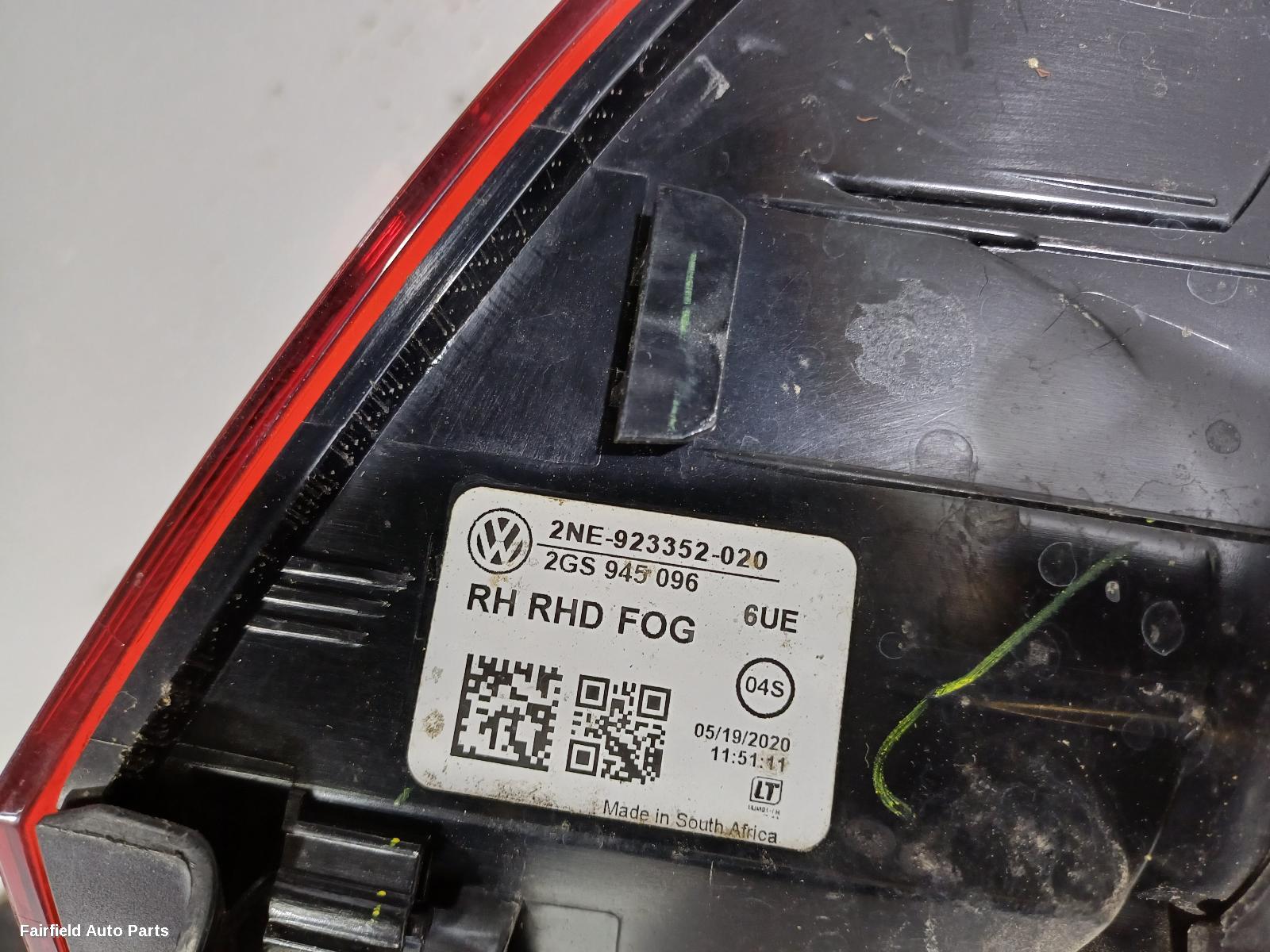 2017-2022 Volkswagen Polo Right Taillight