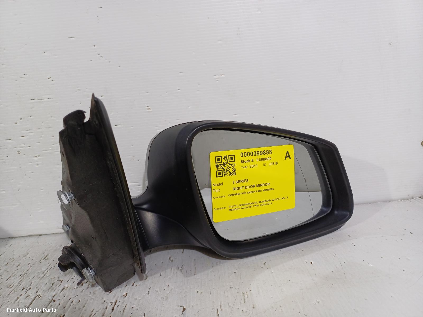 2010-2013 Bmw 5 Series Right Door Mirror