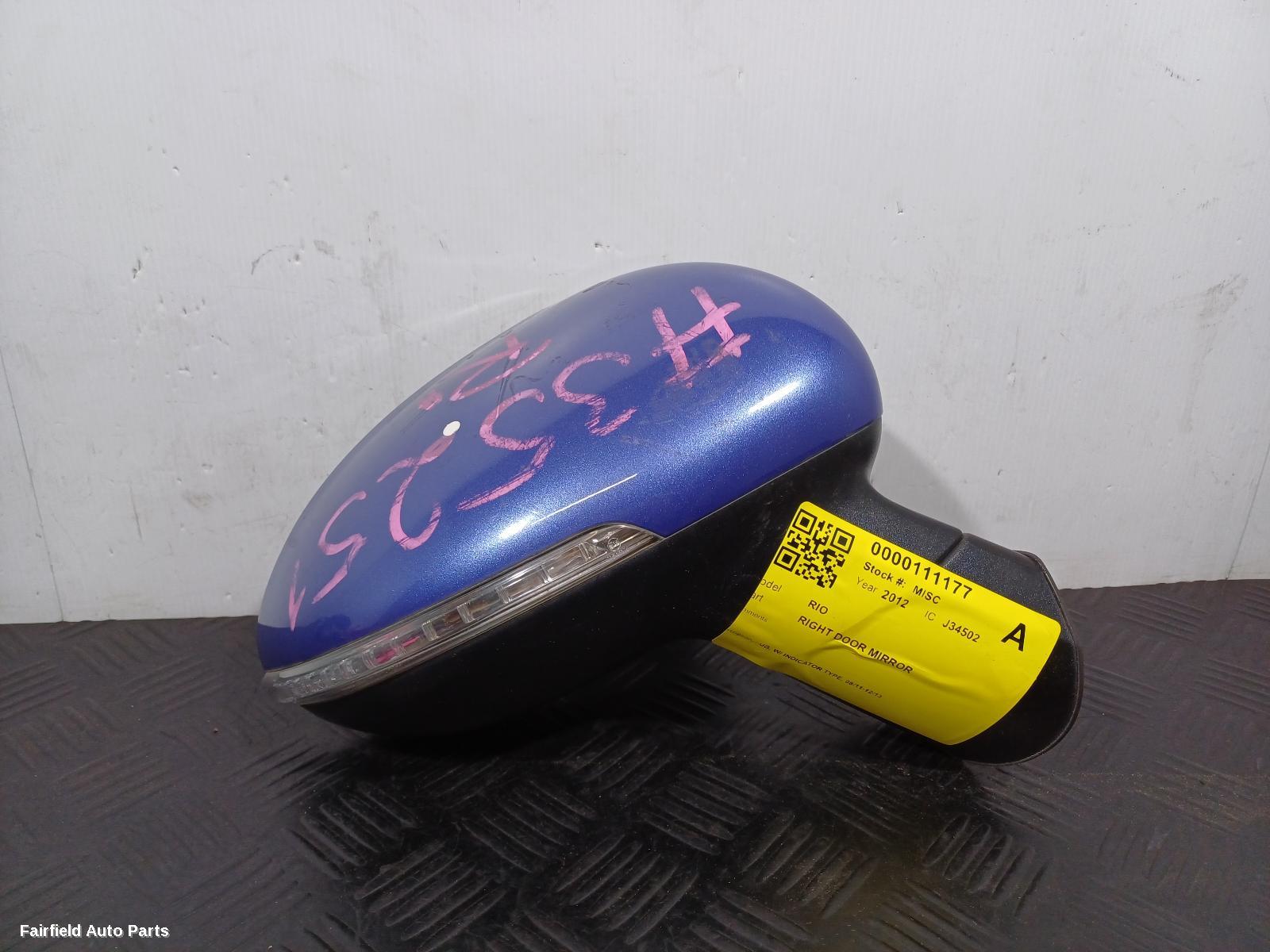 2011-2013 Kia Rio Right Door Mirror