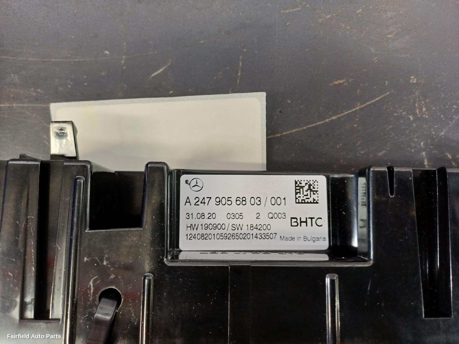 2018-2025 Mercedes A Class Heater Ac Controls