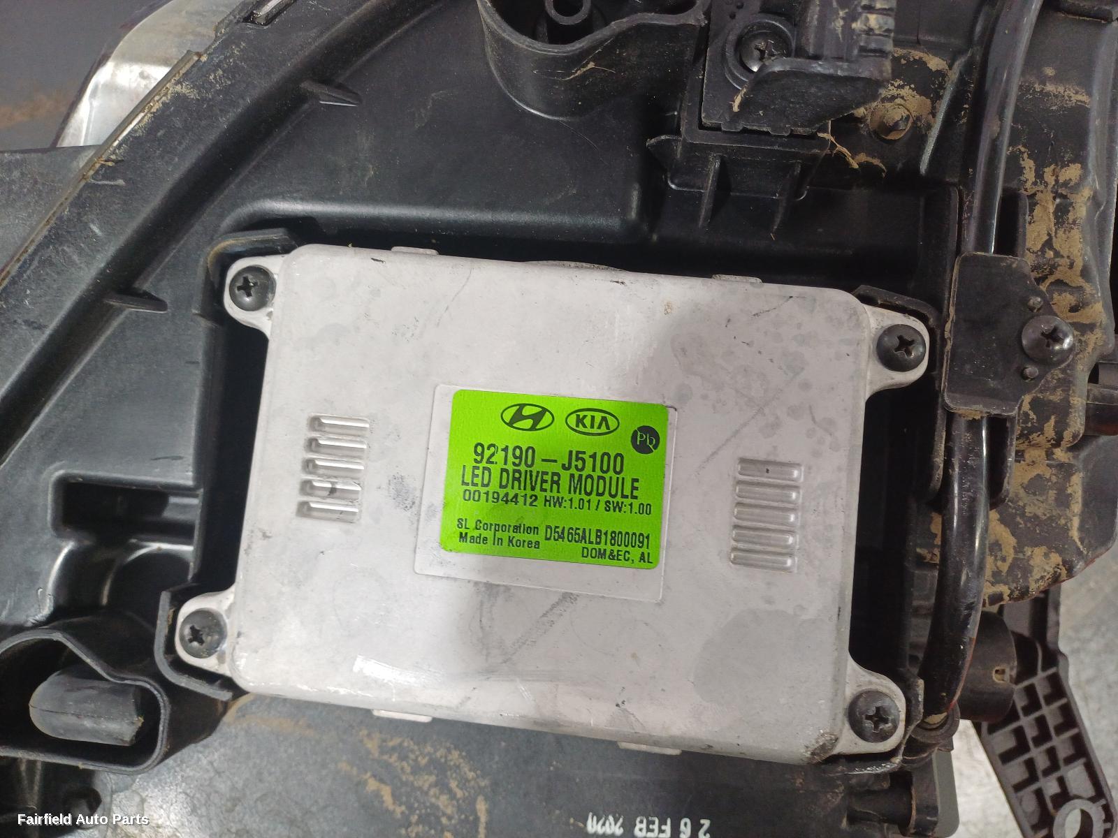 2020 Kia Stinger Left Headlamp