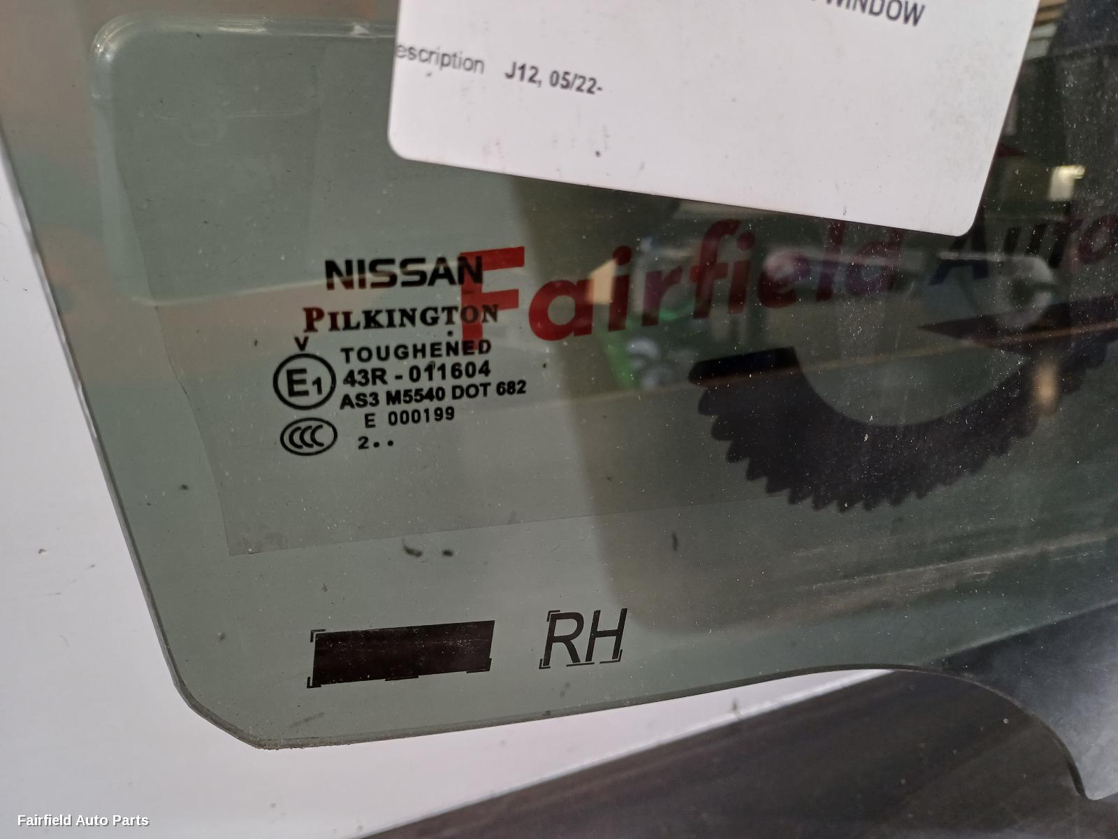 2022-2026 Nissan Qashqai Right Rear Door Window