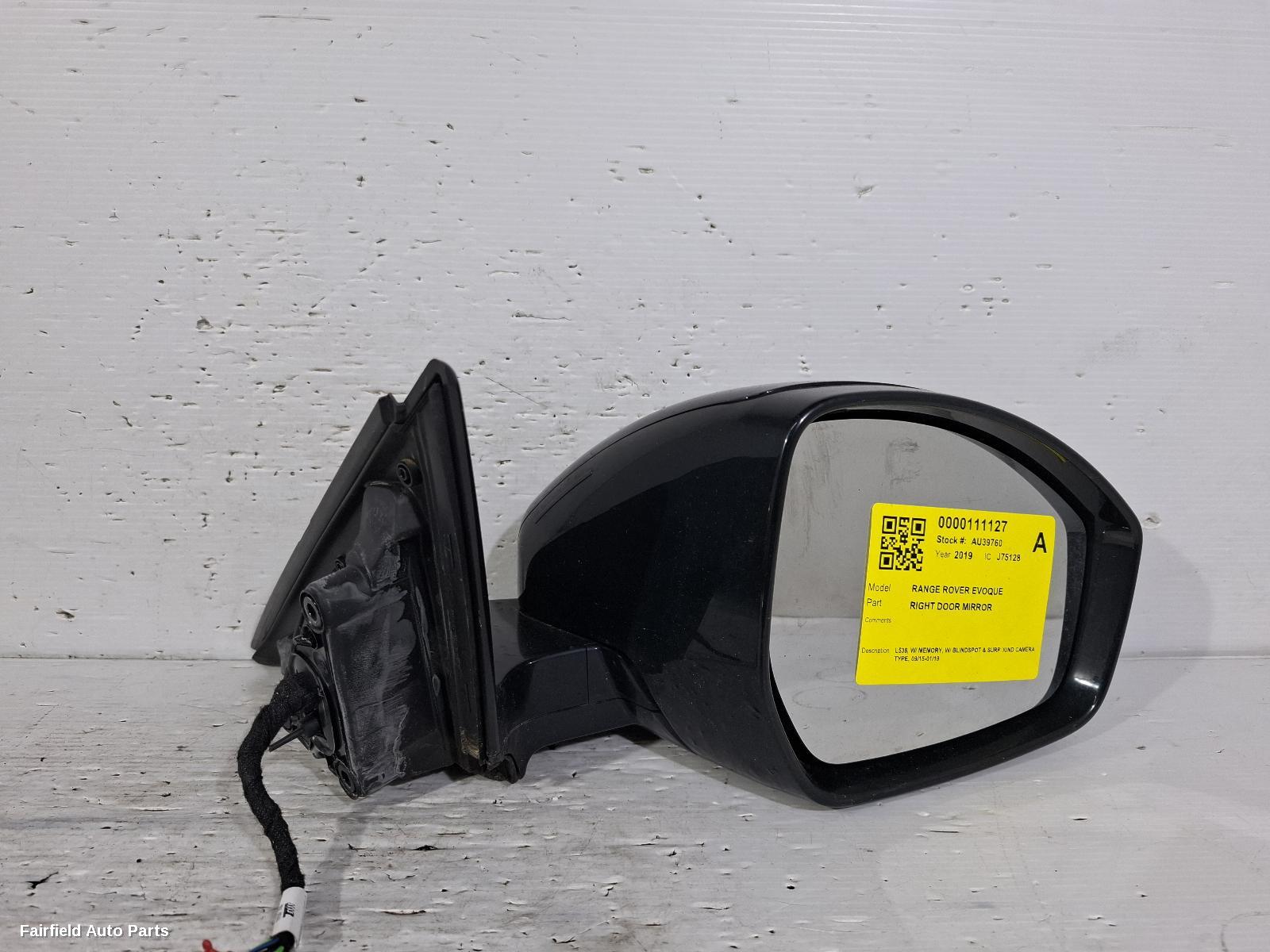 2015-2019 Land Rover Rangerover Evoque Right Door Mirror