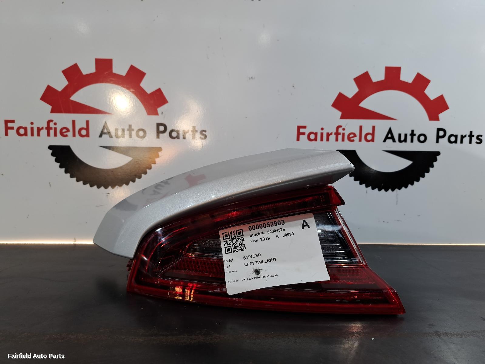 2019 Kia Stinger Left Taillight