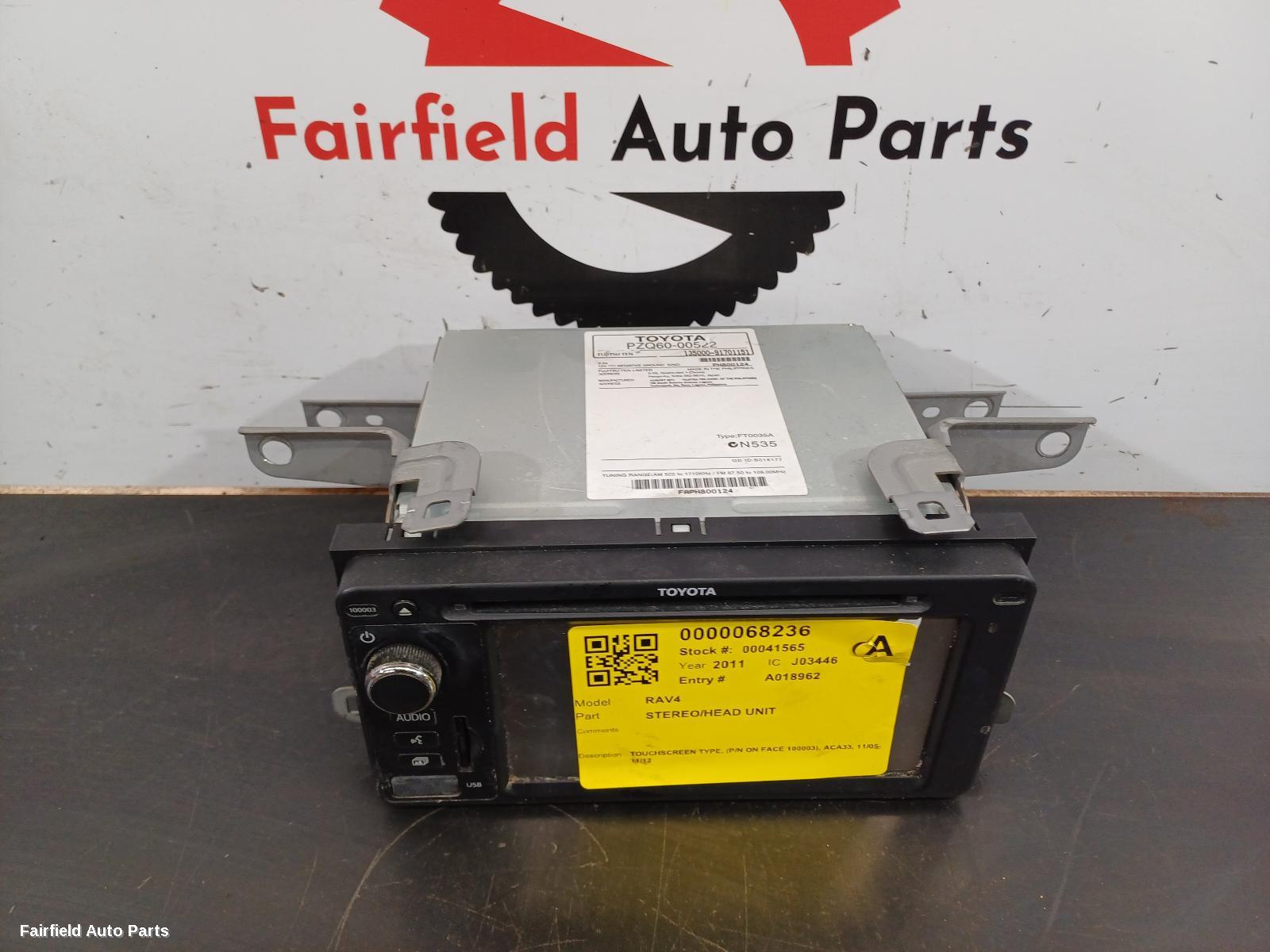 2005-2012 Toyota Rav4 Radio Cd Dvd Sat Tv