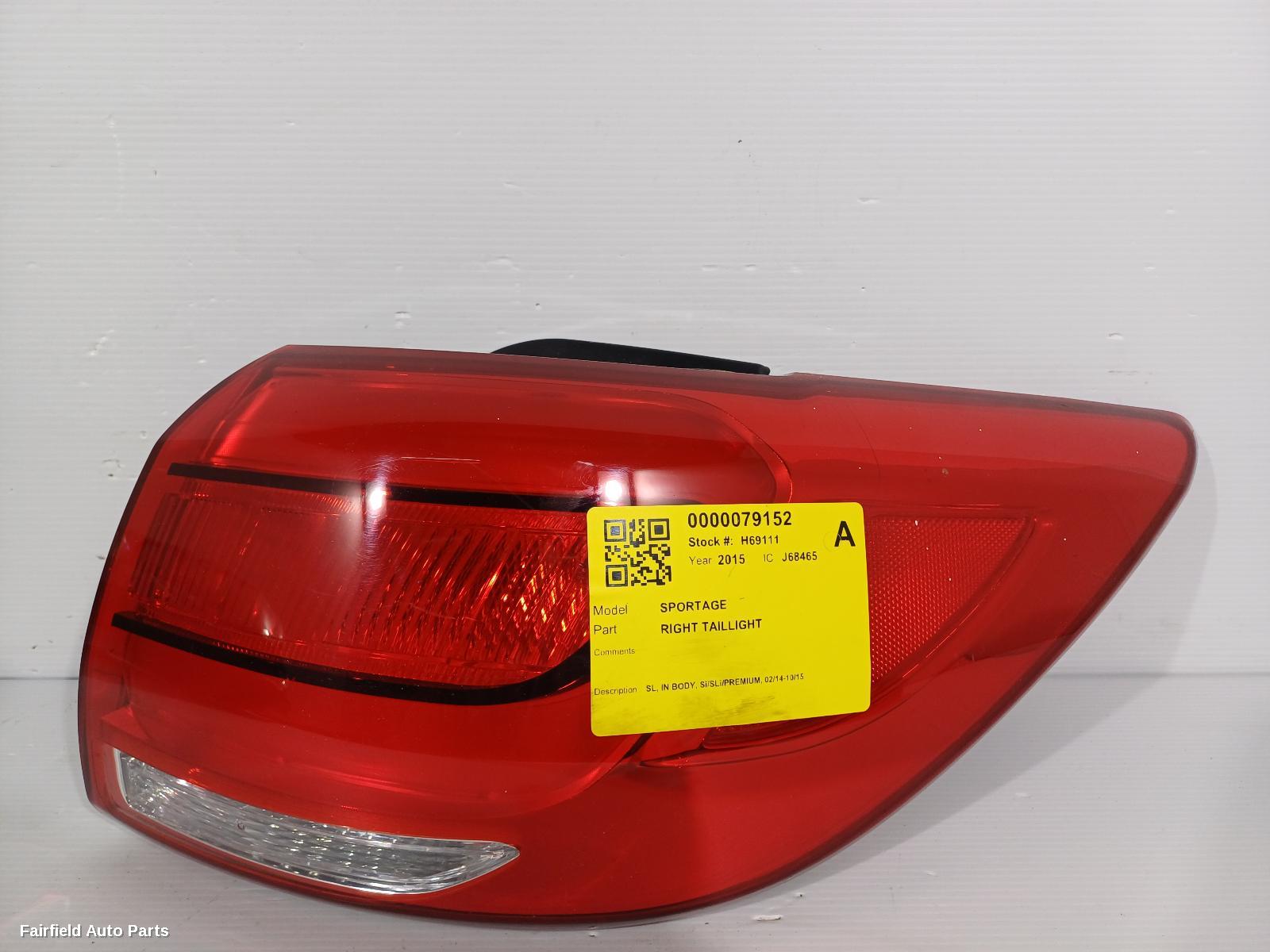 2014-2015 Kia Sportage Right Taillight