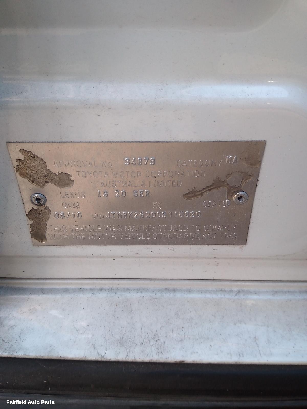 2010 Lexus Is250/is250c Left Headlamp