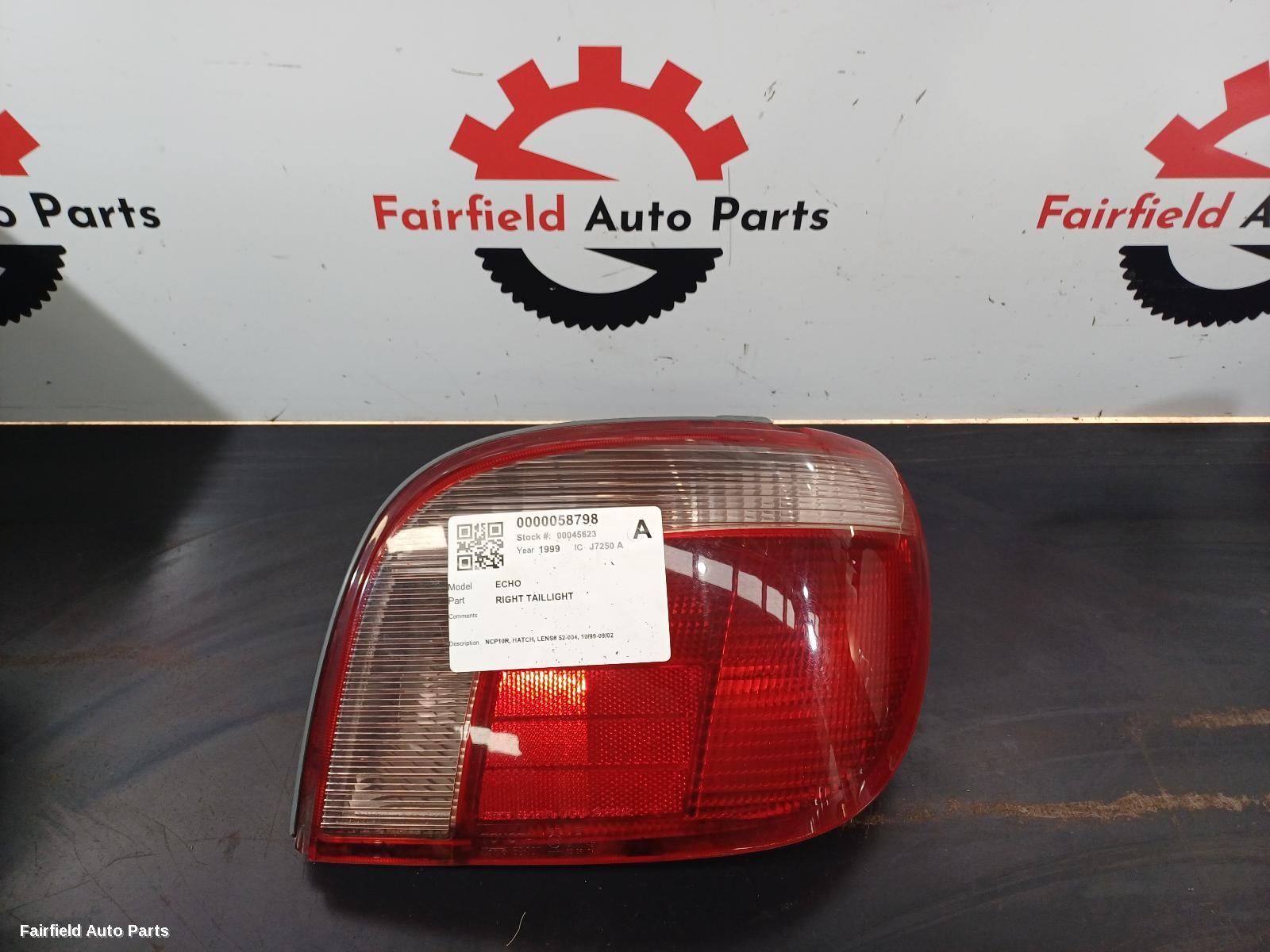 1999-2002 Toyota Echo Right Taillight