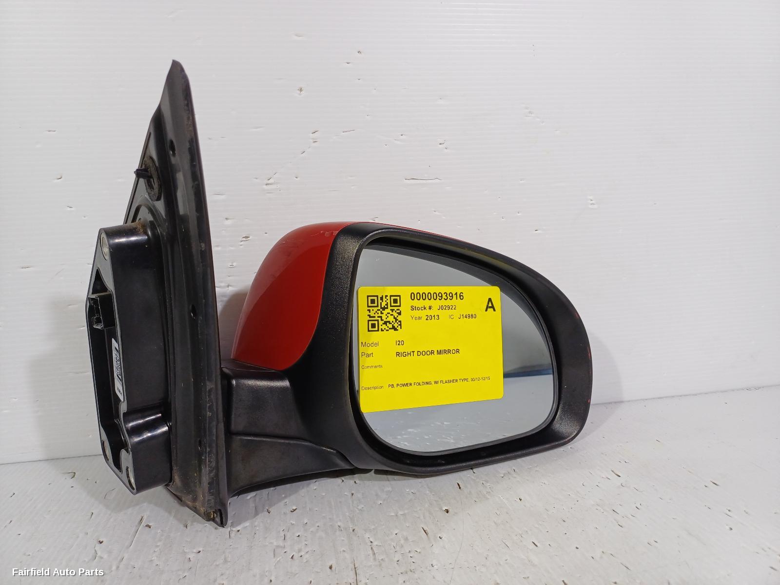 2012-2015 Hyundai I20 Right Door Mirror