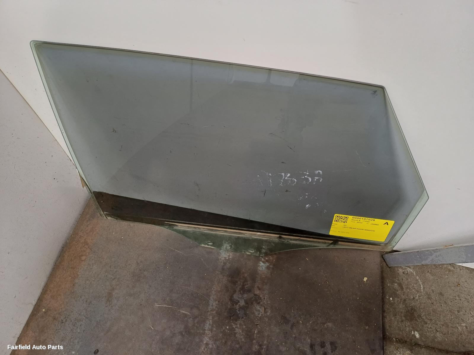 2012-2018 Audi Q3 Left Rear Door Window