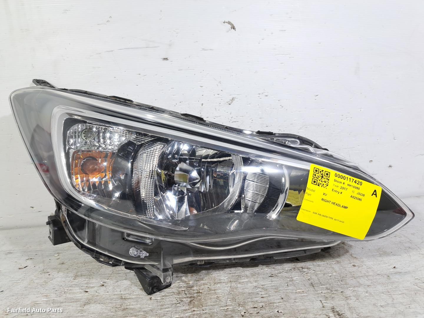 2017-2020 Subaru Xv Right Headlamp