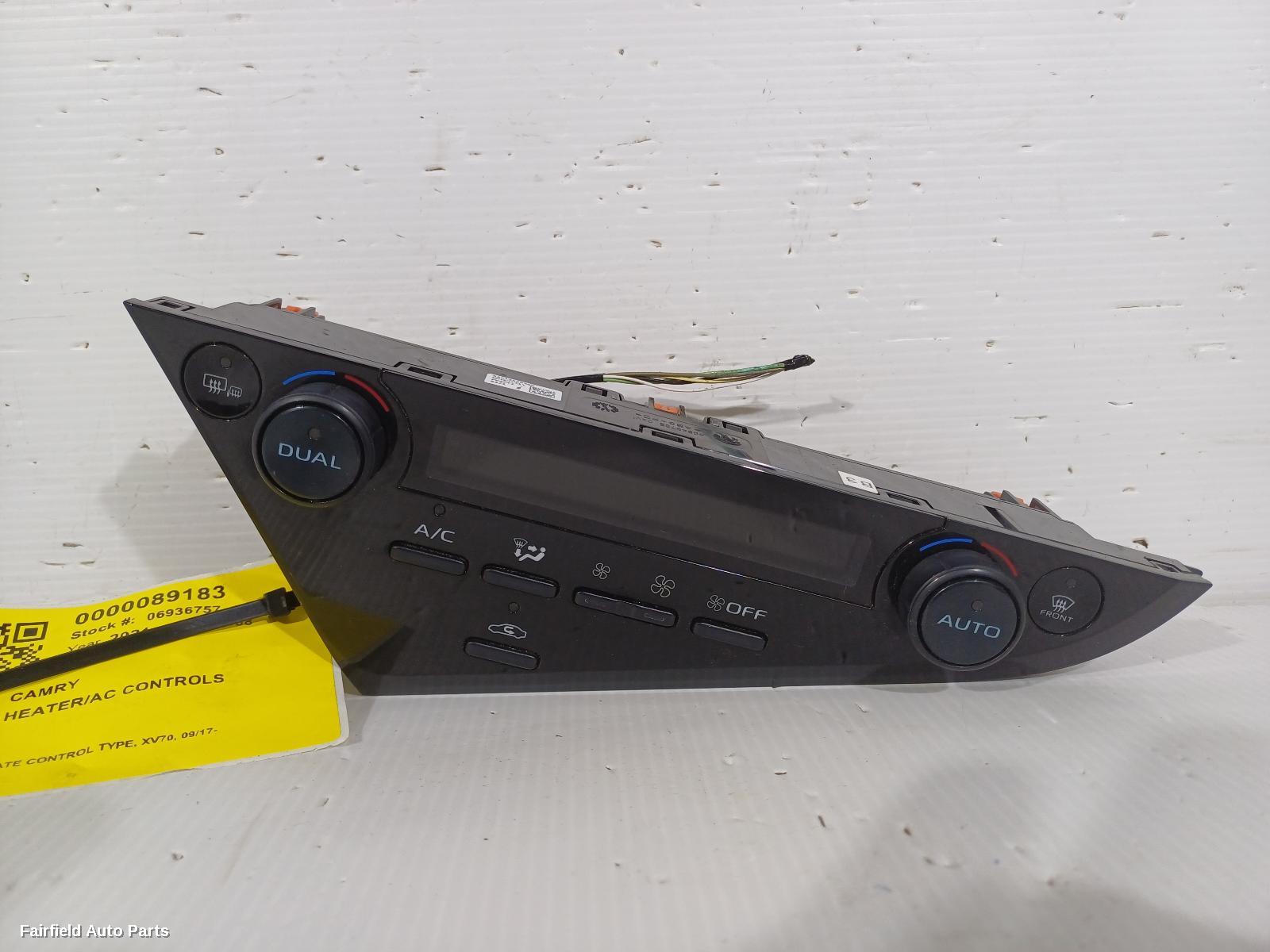 2017-2024 Toyota Camry Heater Ac Controls