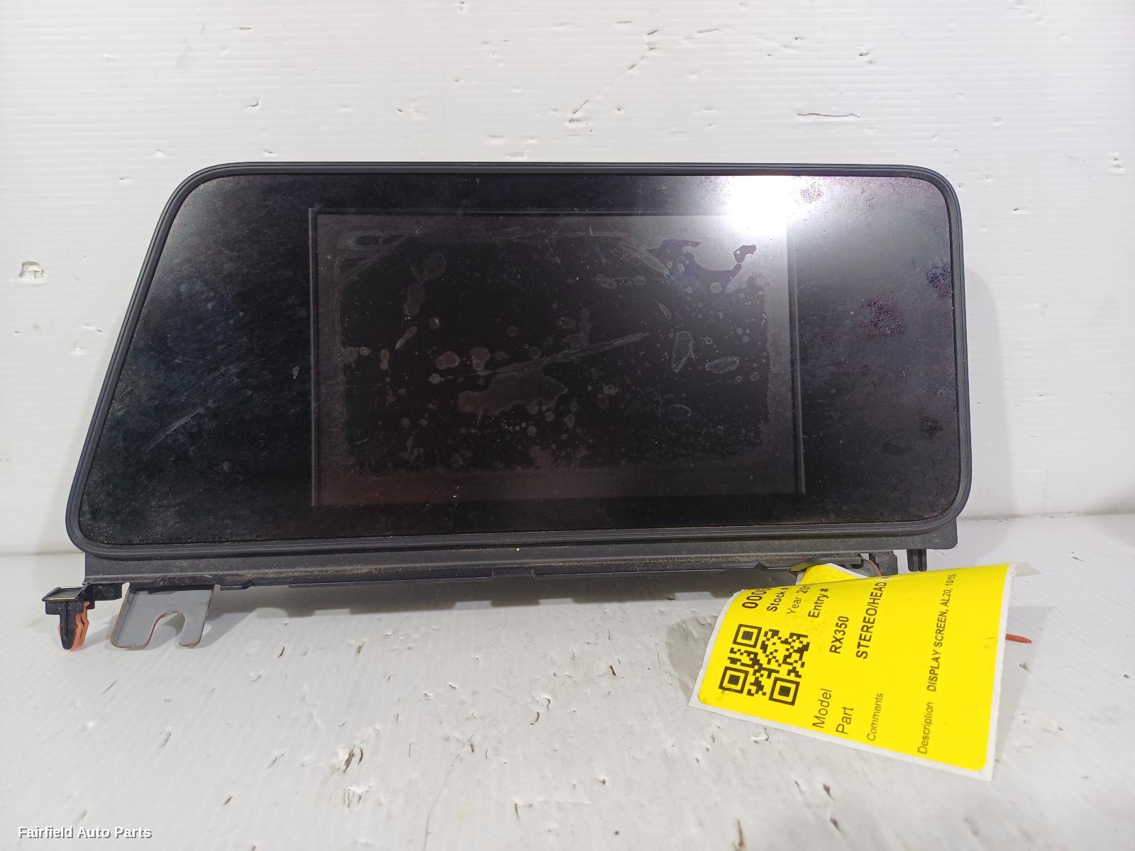 2015-2022 Lexus Rx Series Radio Cd Dvd Sat Tv