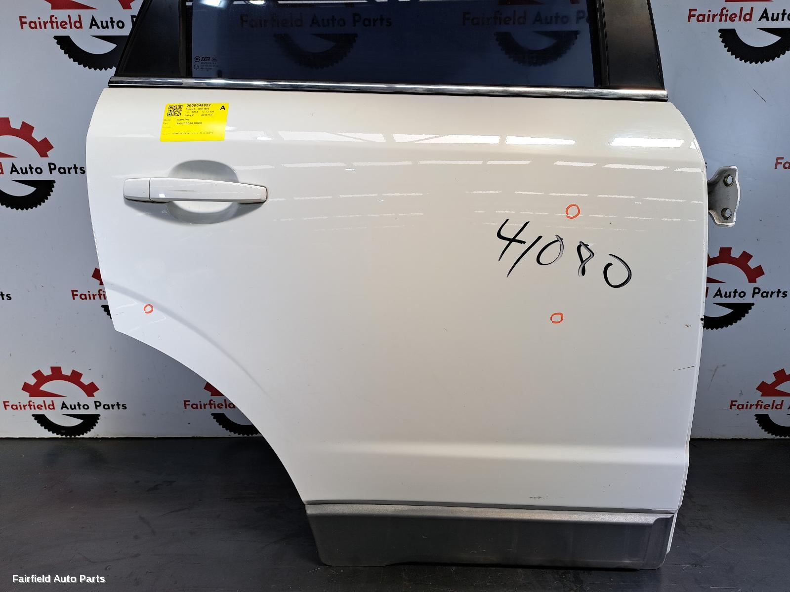 2013 Holden Captiva Right Rear Door Sliding