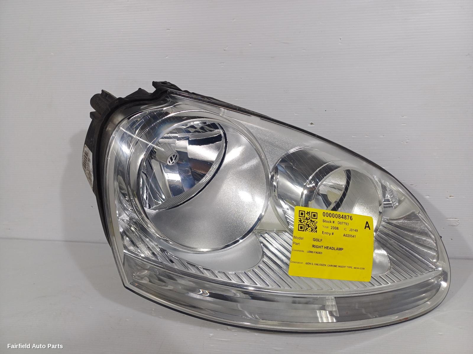 2004-2009 Volkswagen Golf Right Headlamp