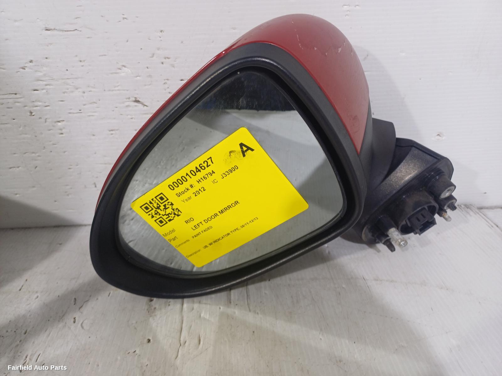 2012 Kia Rio Left Door Mirror