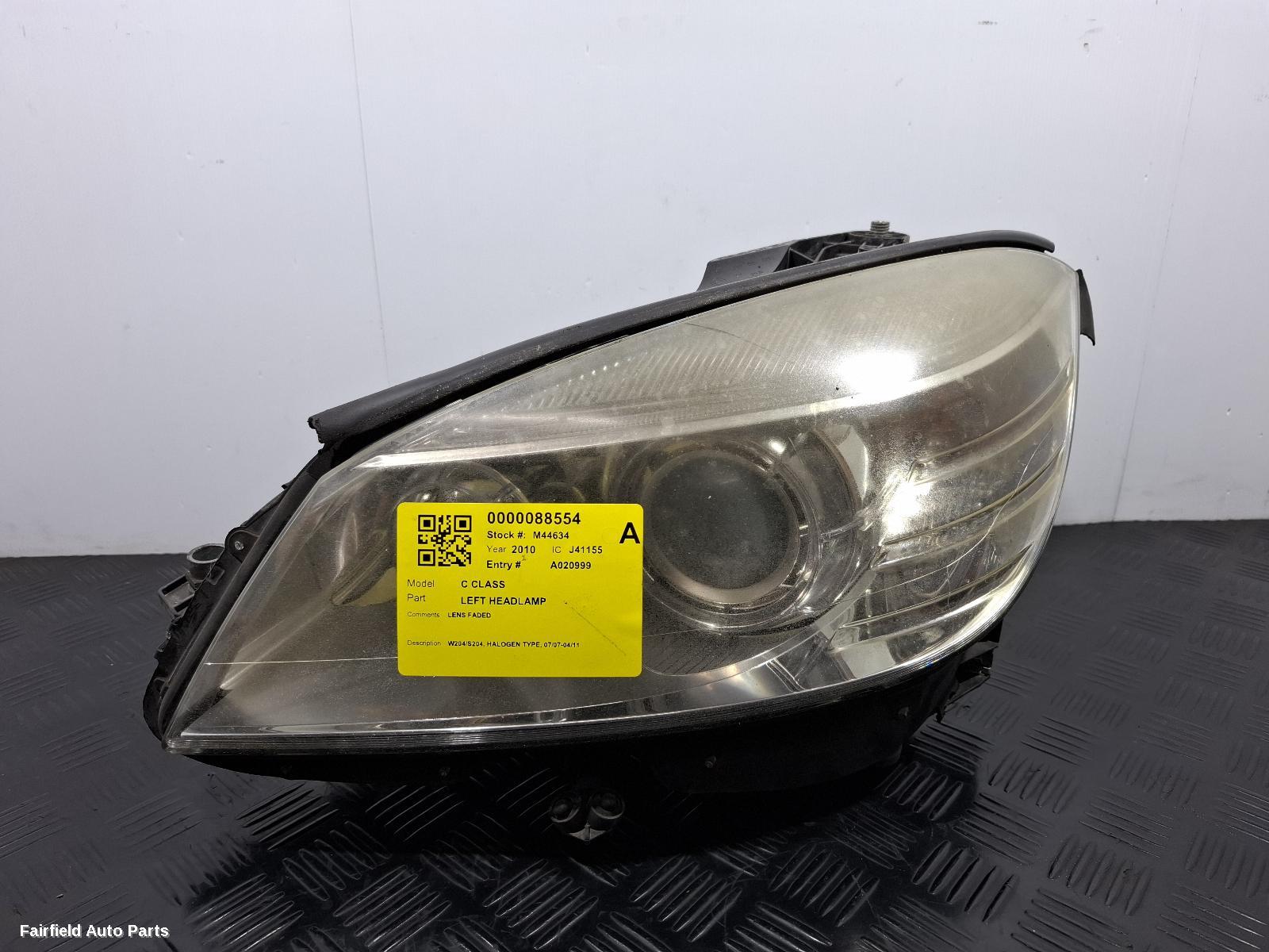 2007-2011 Mercedes C Class Left Headlamp
