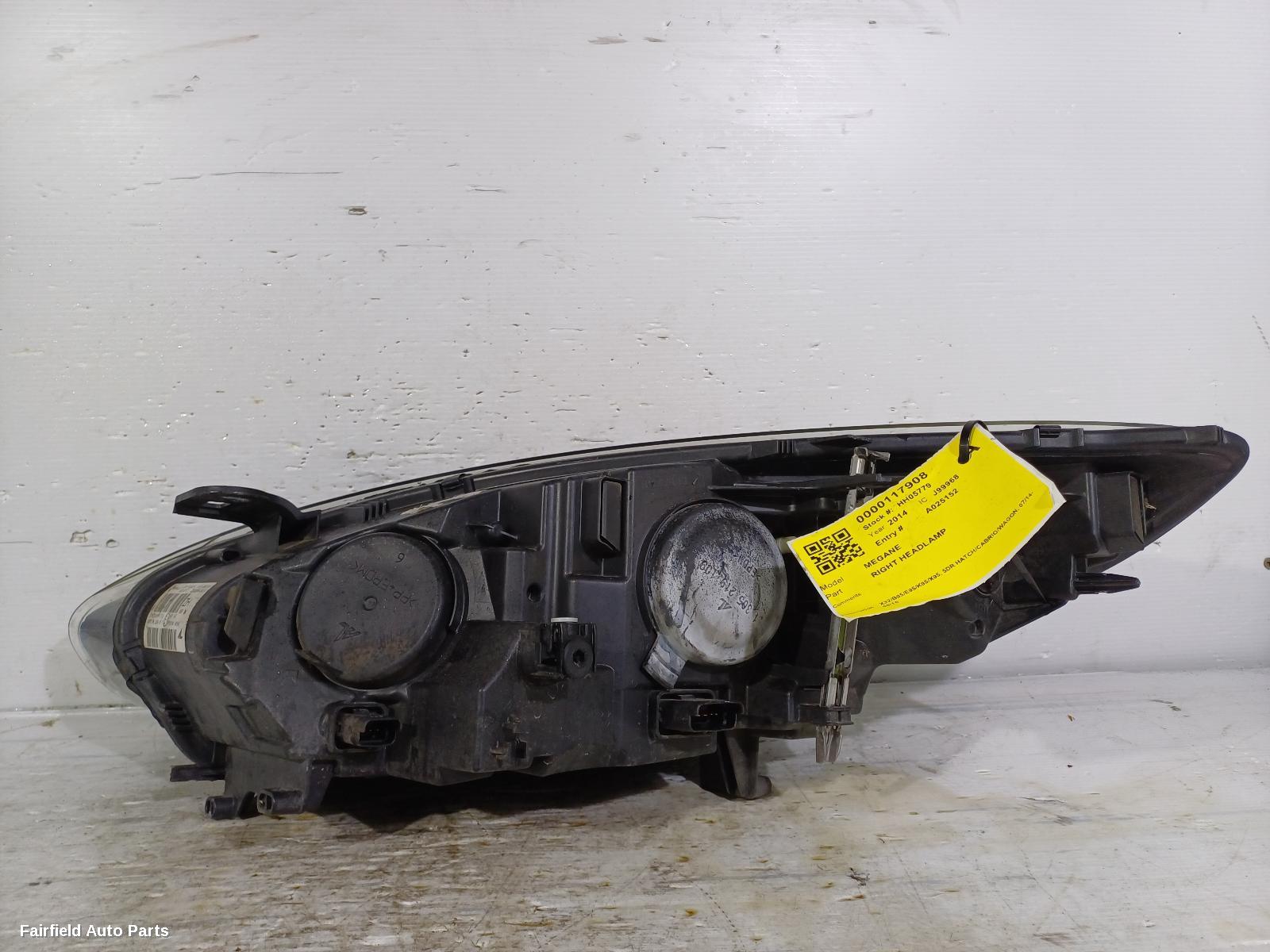 2014-2016 Renault Megane Right Headlamp