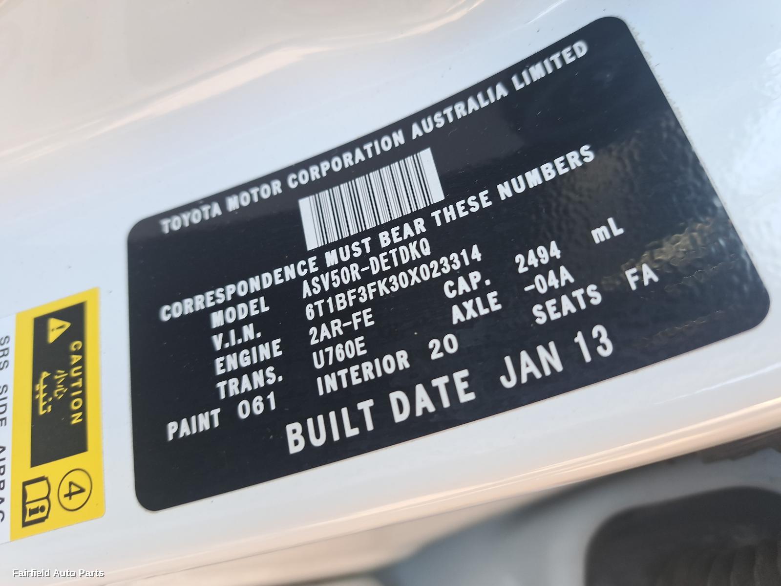 2013 Toyota Camry Combination Switch