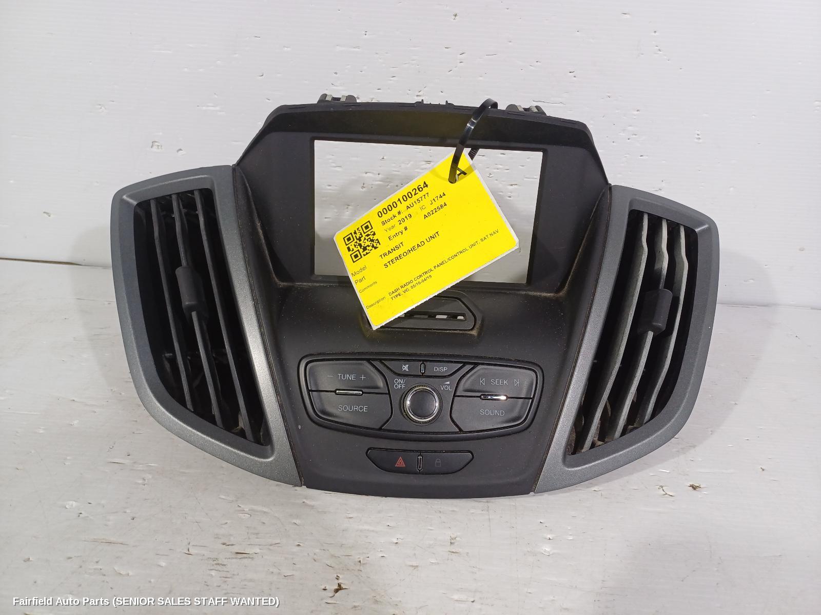 2019 Ford Transit Radio Cd Dvd Sat Tv