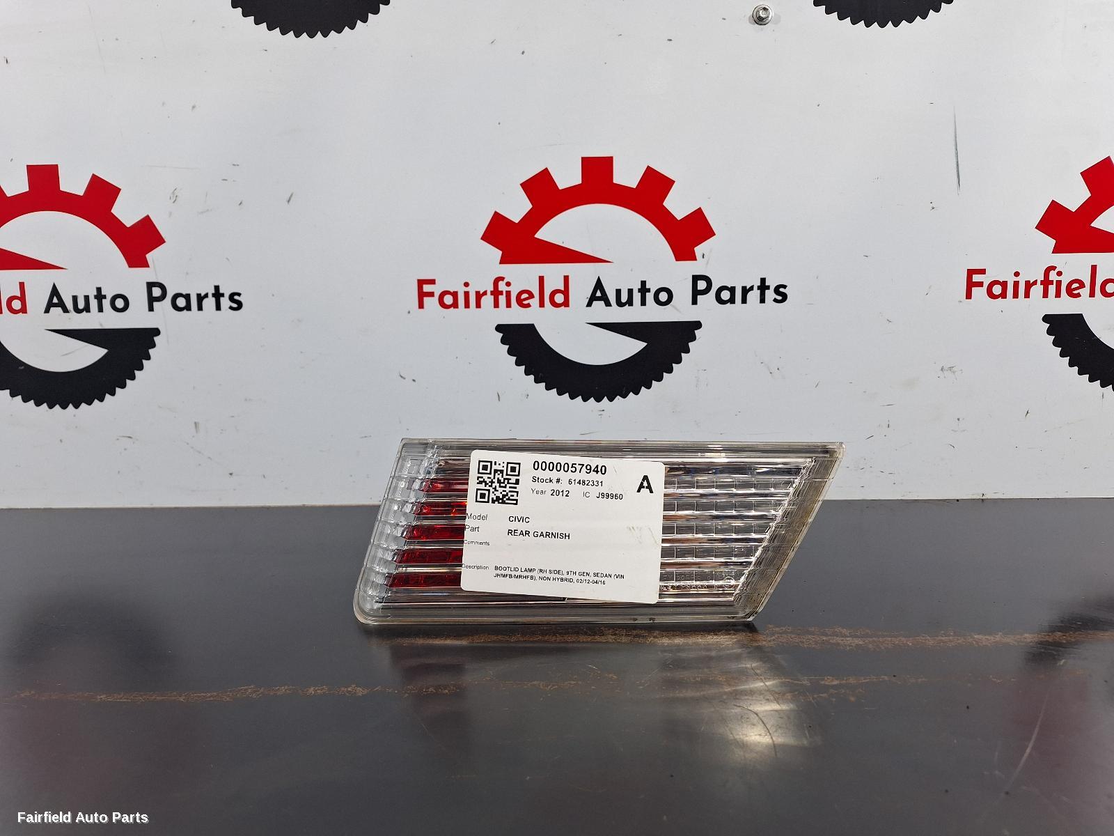 2012-2016 Honda Civic Rear Garnish