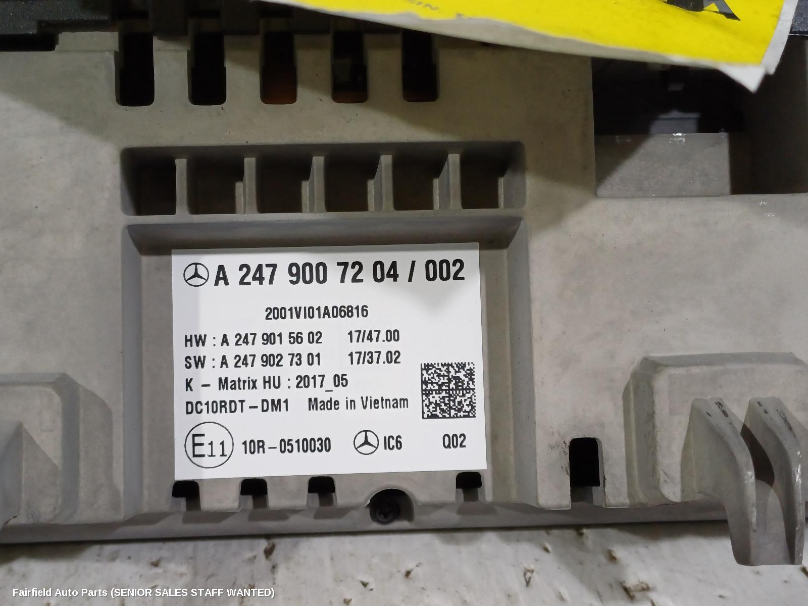 2020 Mercedes A Class Radio Cd Dvd Sat Tv