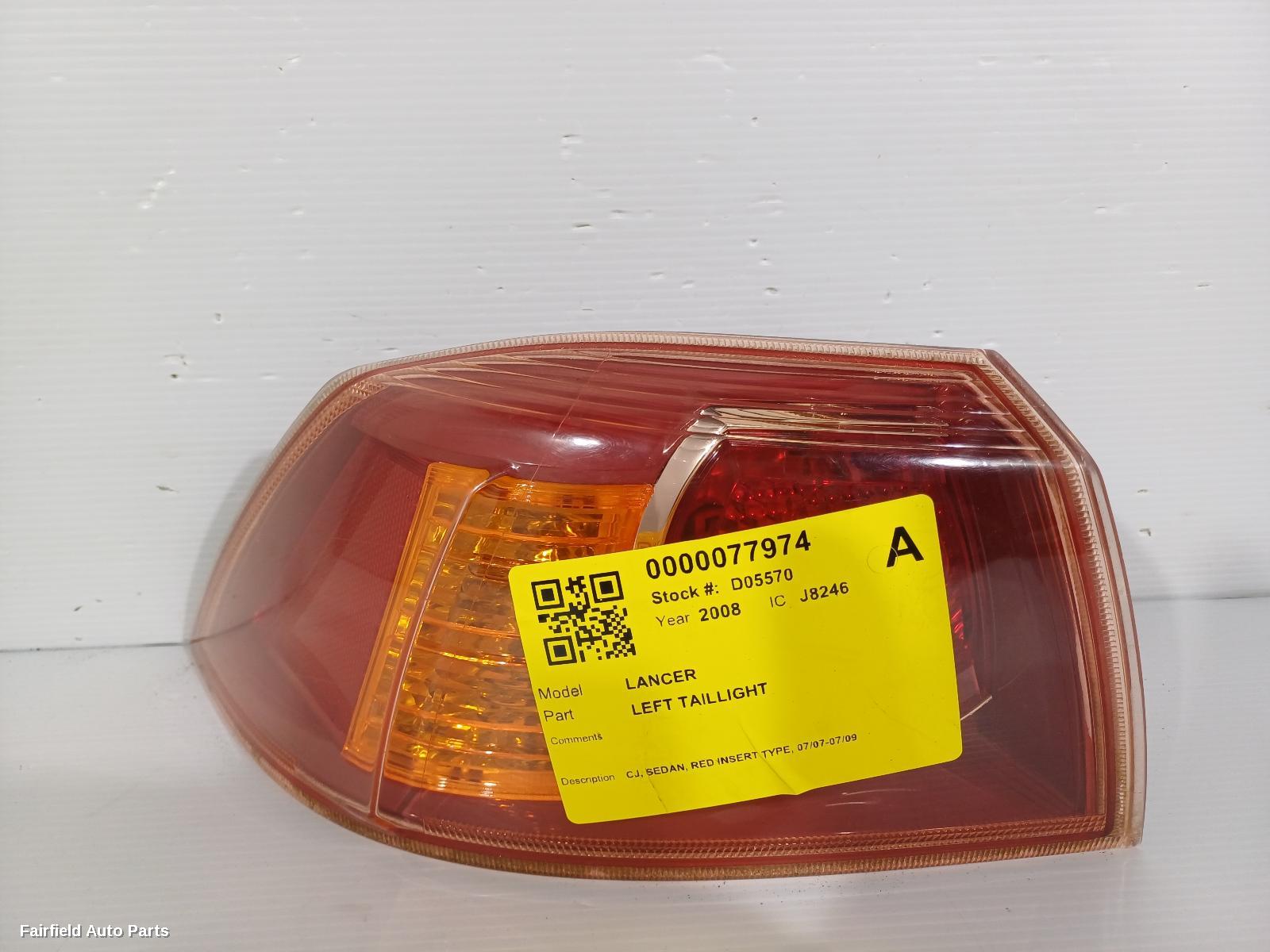 2007-2009 Mitsubishi Lancer Left Taillight