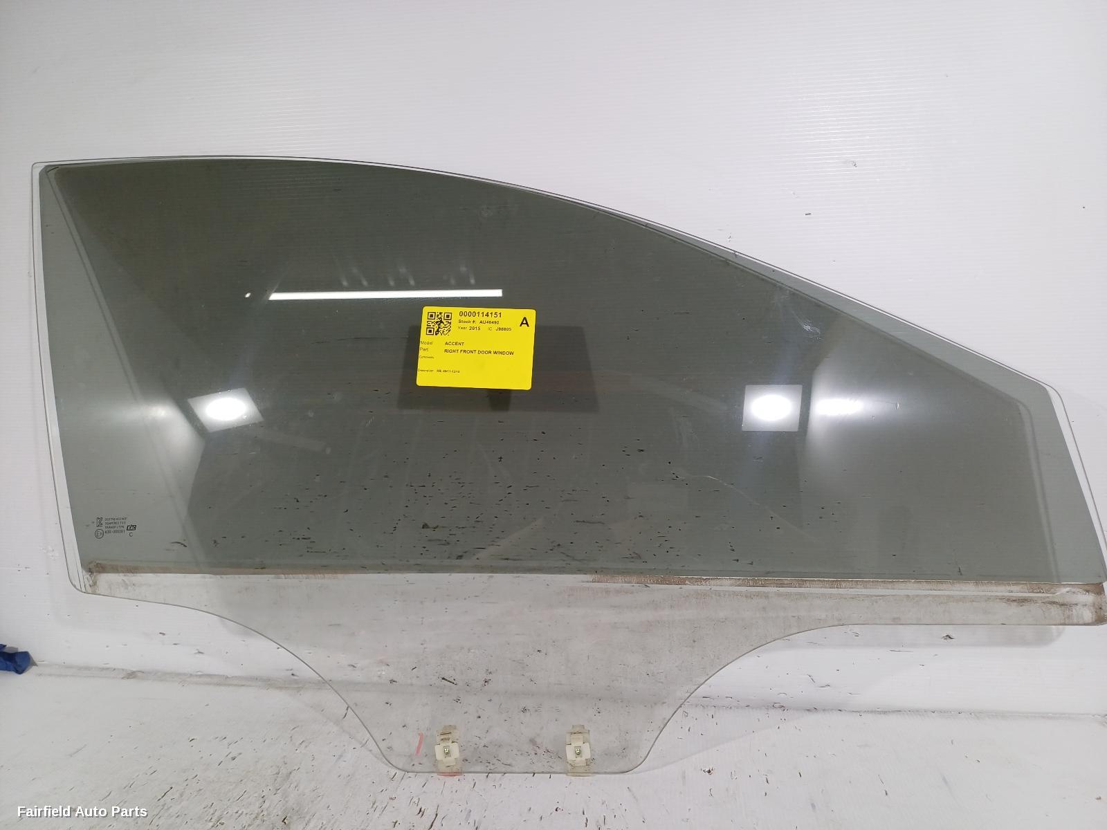 2011-2019 Hyundai Accent Right Front Door Window