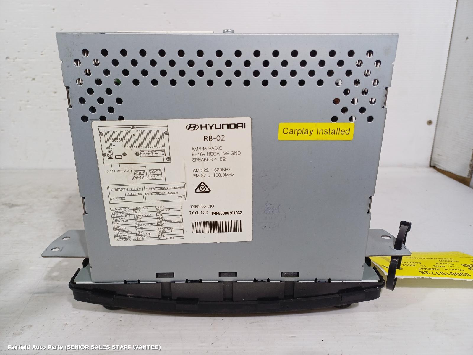 2018 Hyundai Accent Radio Cd Dvd Sat Tv