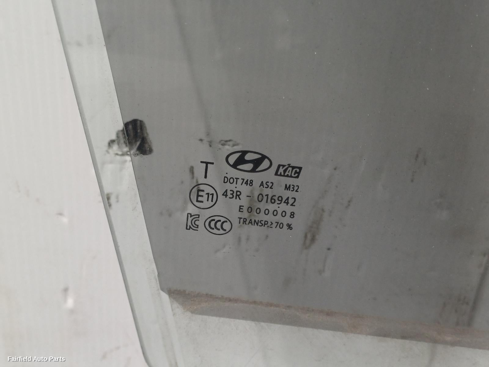 2019-2026 Hyundai Venue Right Front Door Window