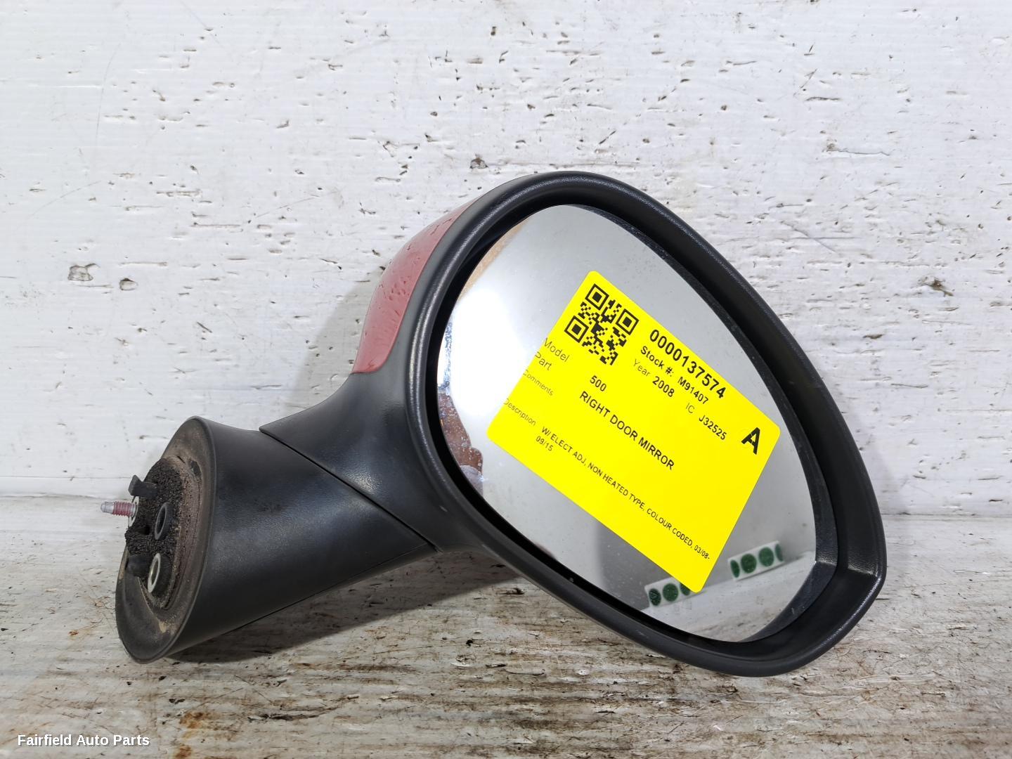 2008-2015 Fiat 500 Right Door Mirror