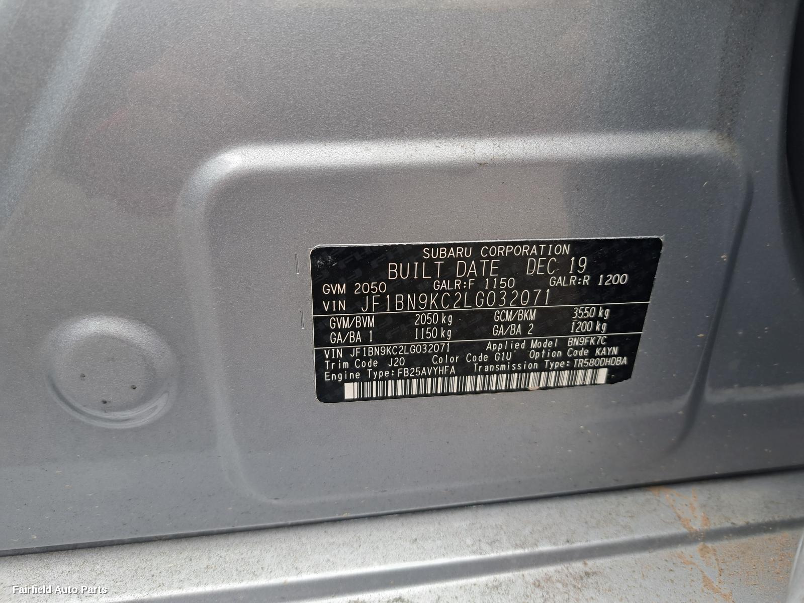 2019 Subaru Liberty Right Front Lower Control Arm