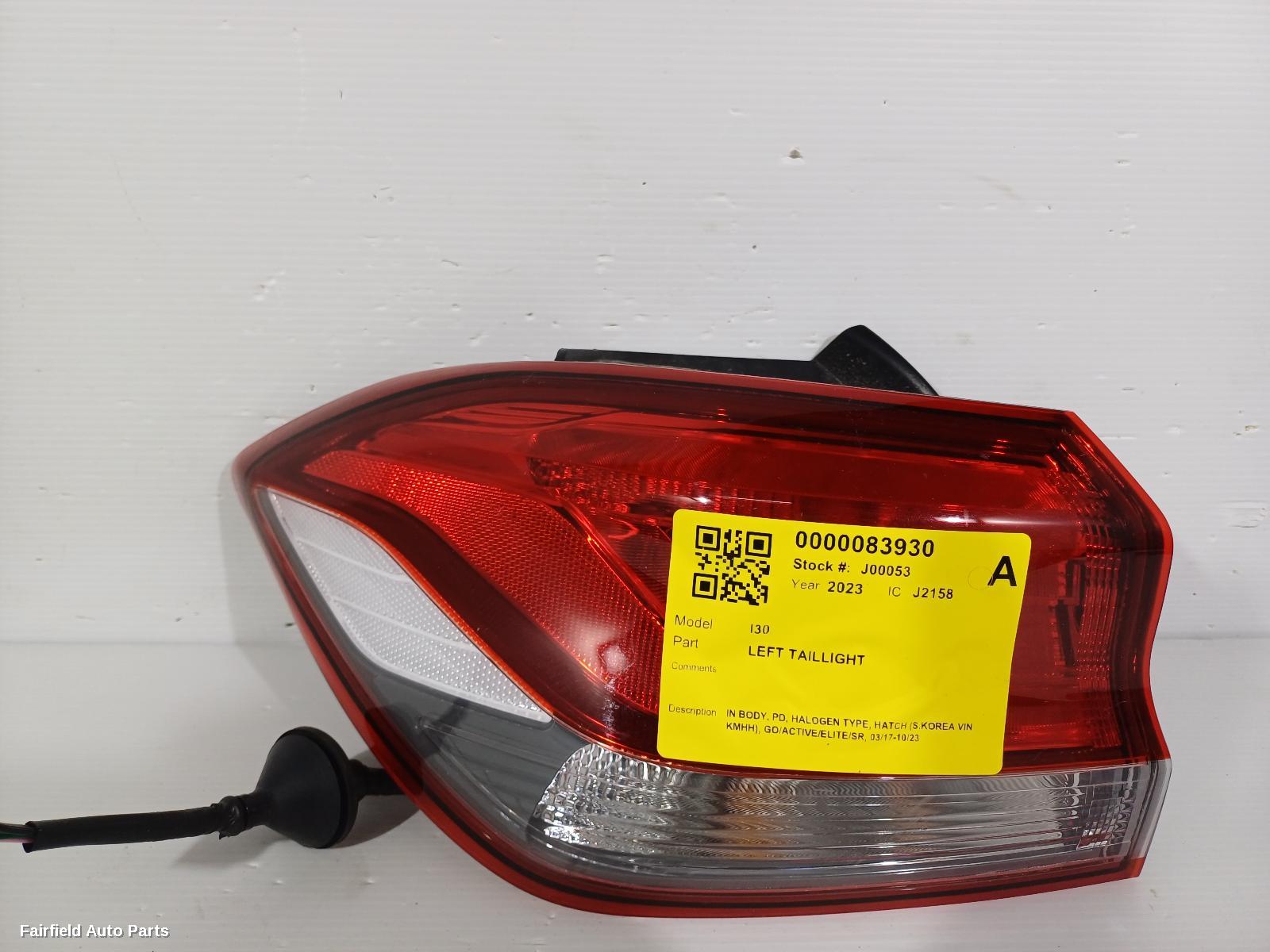 2017-2023 Hyundai I30 Left Taillight