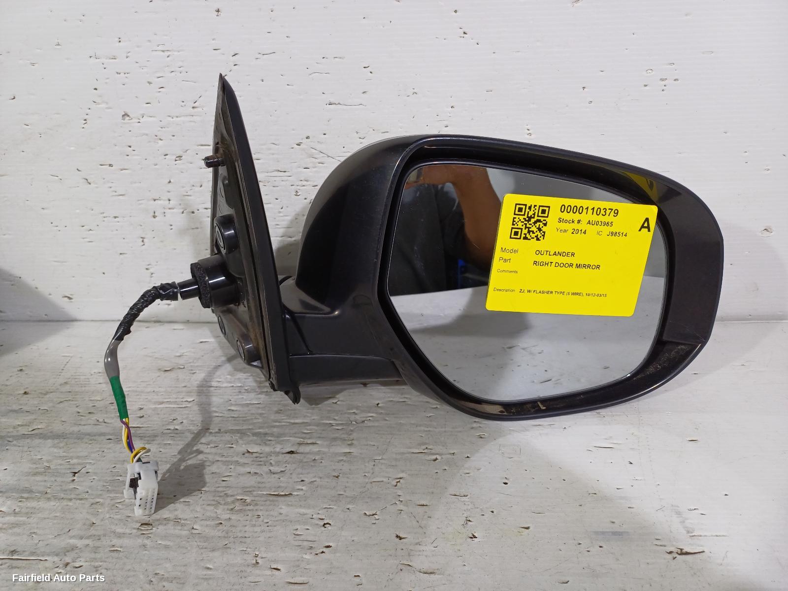 2012-2015 Mitsubishi Outlander Right Door Mirror