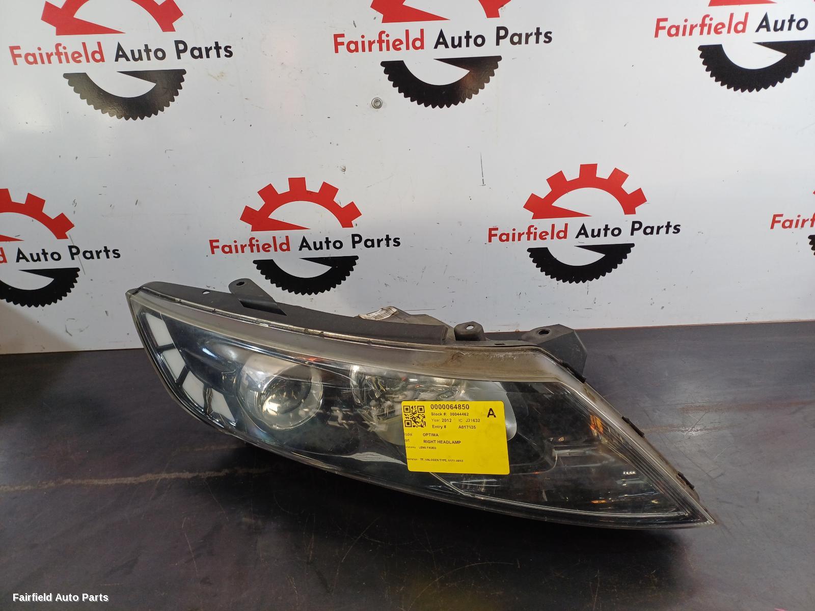 2011-2013 Kia Optima Right Headlamp