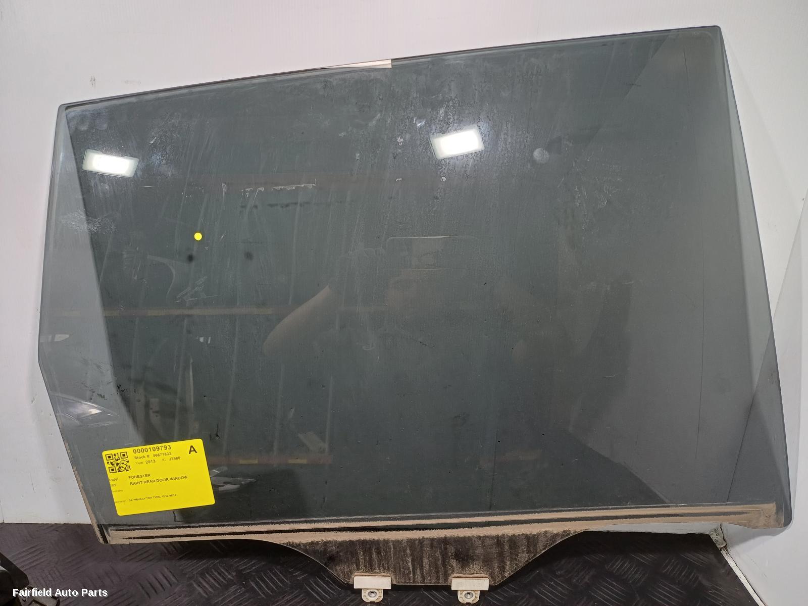 2012-2018 Subaru Forester Right Rear Door Window