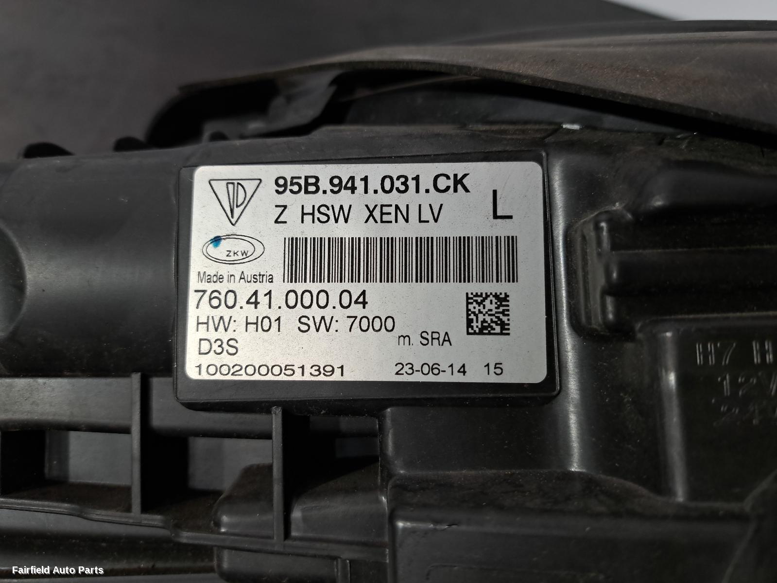 2014 Porsche Macan Left Headlamp