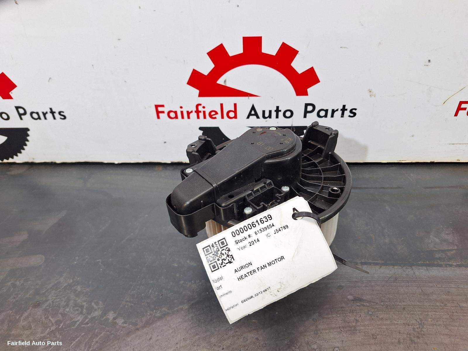 2012-2017 Toyota Aurion Heater Fan Motor