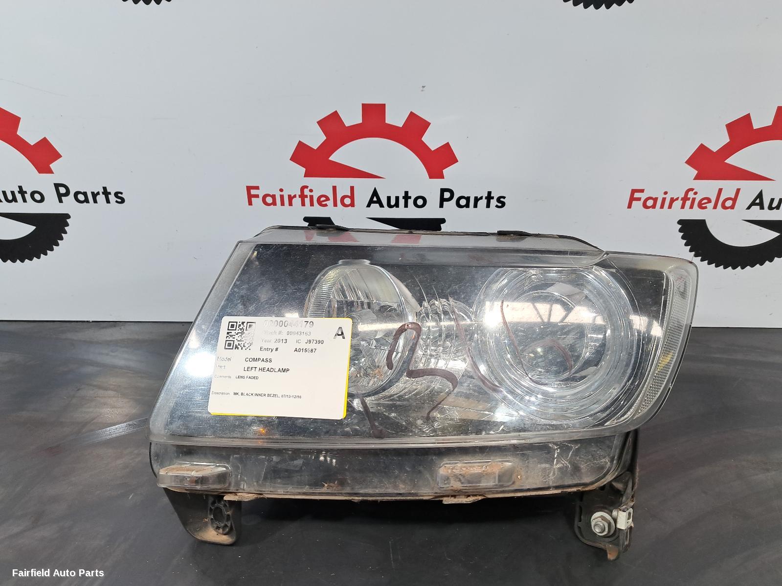 2013 Jeep Compass Left Headlamp