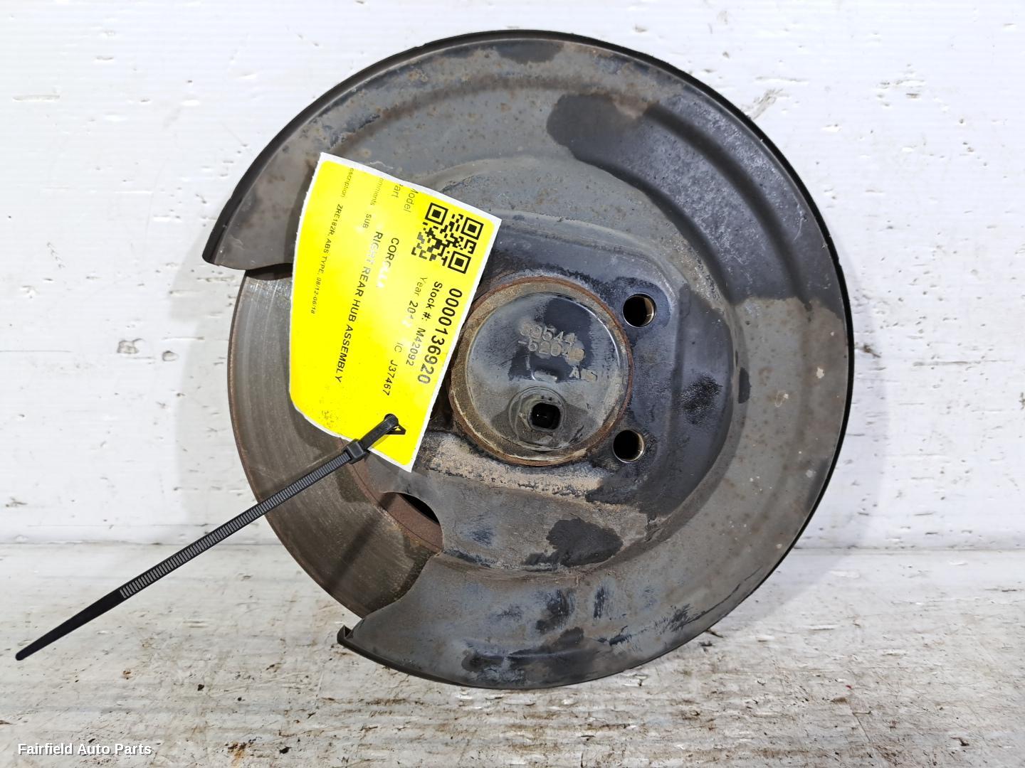 2012-2018 Toyota Corolla Right Rear Hub Assembly