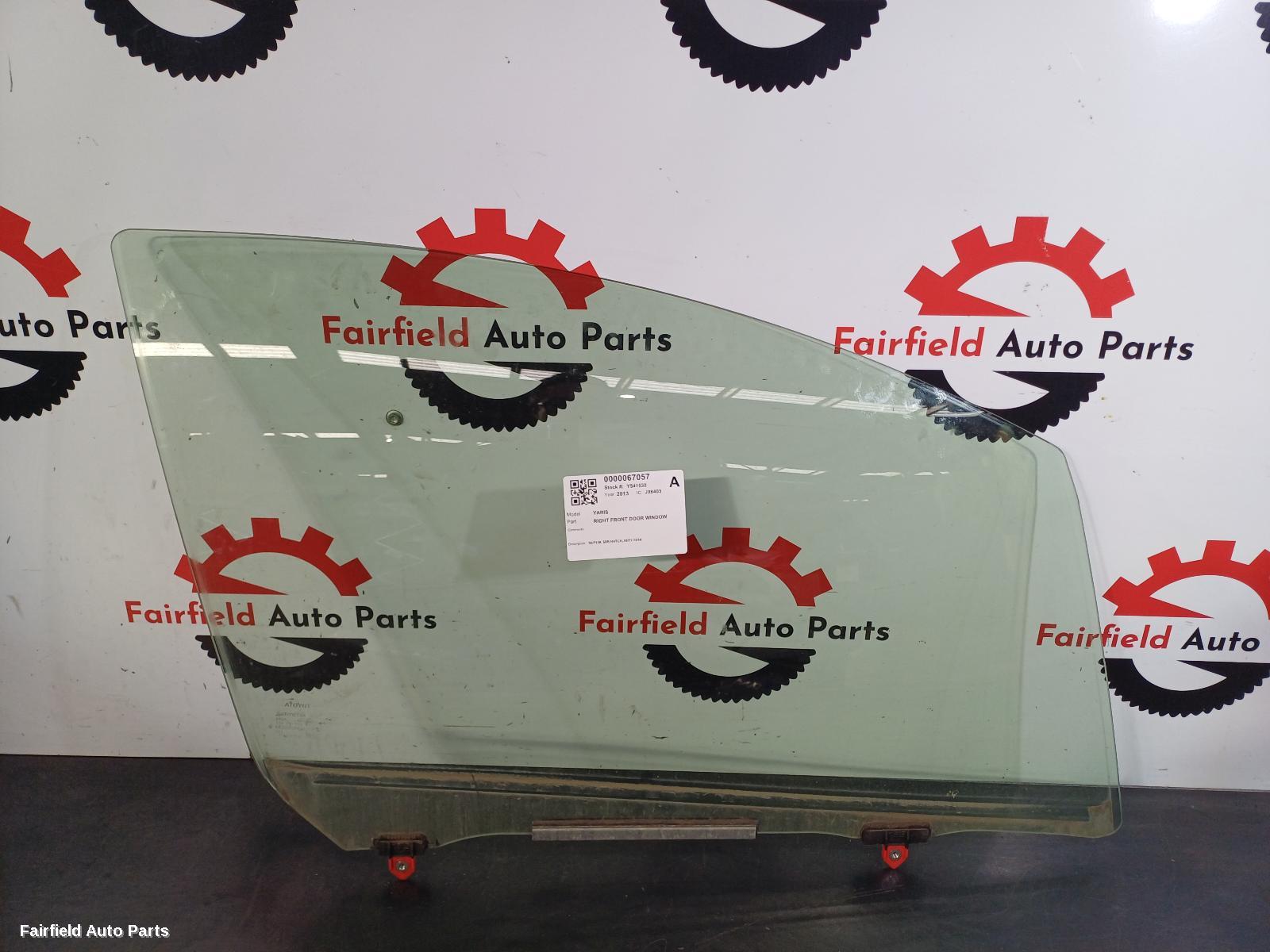 2011-2019 Toyota Yaris Right Front Door Window