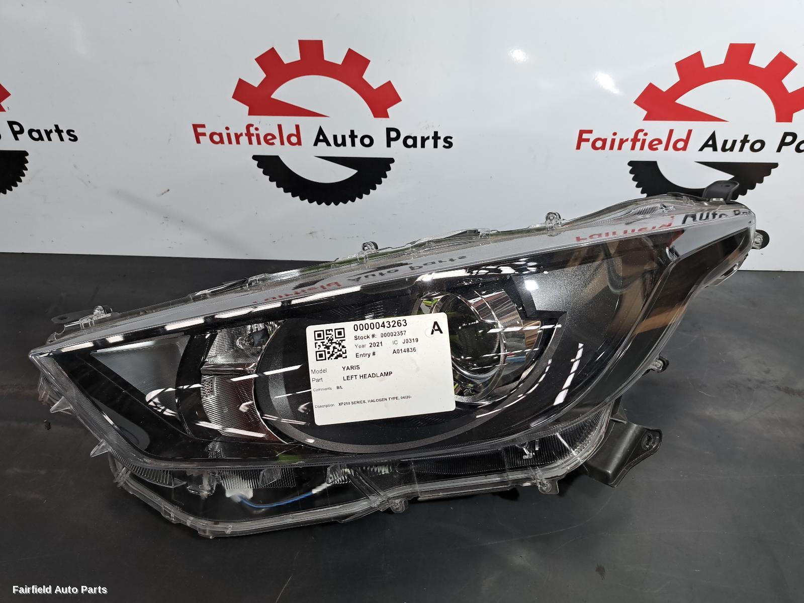 2021 Toyota Yaris Left Headlamp
