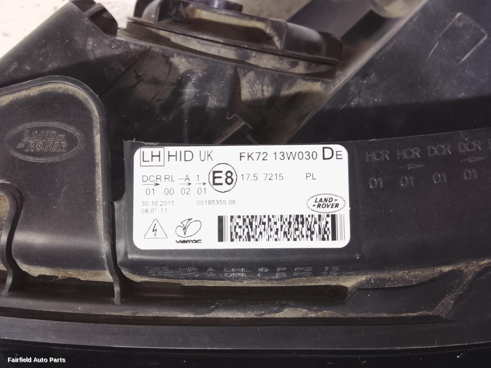 2015-2019 Land Rover Discovery Sport Left Headlamp
