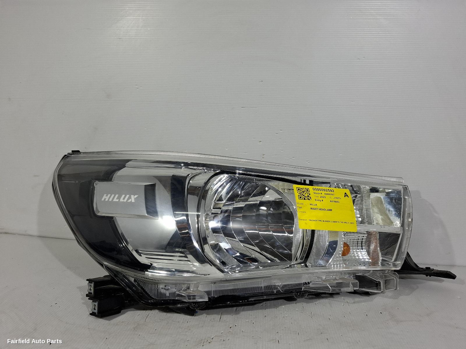 2020-2025 Toyota Hilux Right Headlamp