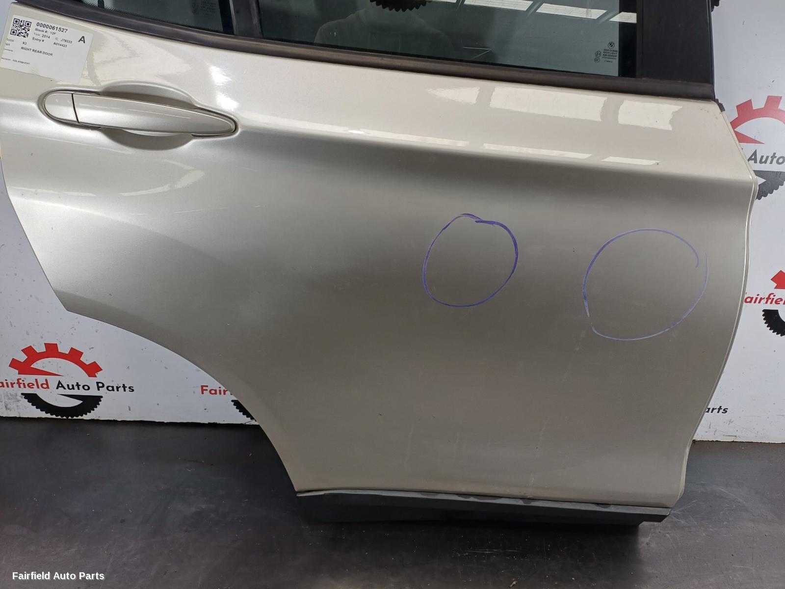 2009-2017 Bmw X3 Right Rear Door Sliding